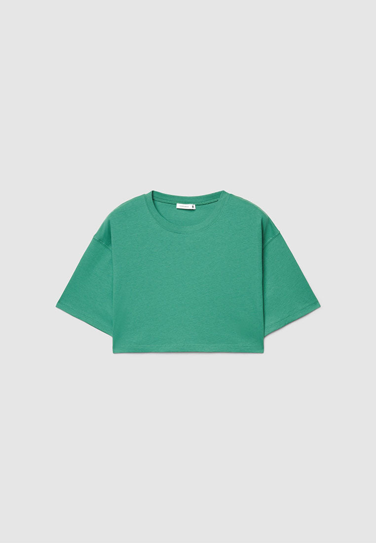 Solid Colour Crop Top T-shirt