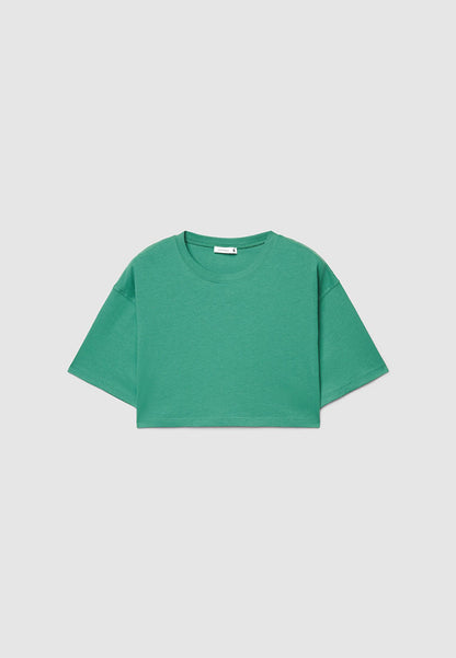 Solid Colour Crop Top T-shirt