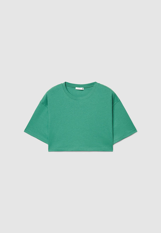 Solid Colour Crop Top T-shirt