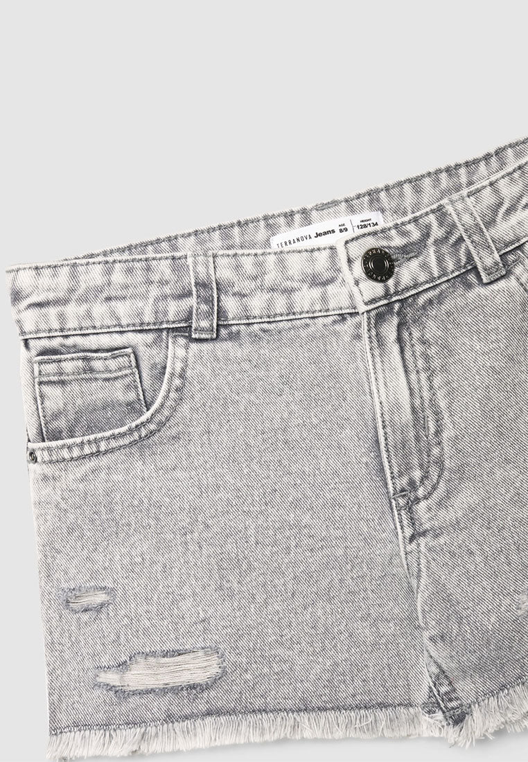 Ripped frayed hem Denim Shorts for Girls