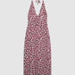 Women's Mini Flower design Halter Midi Dress