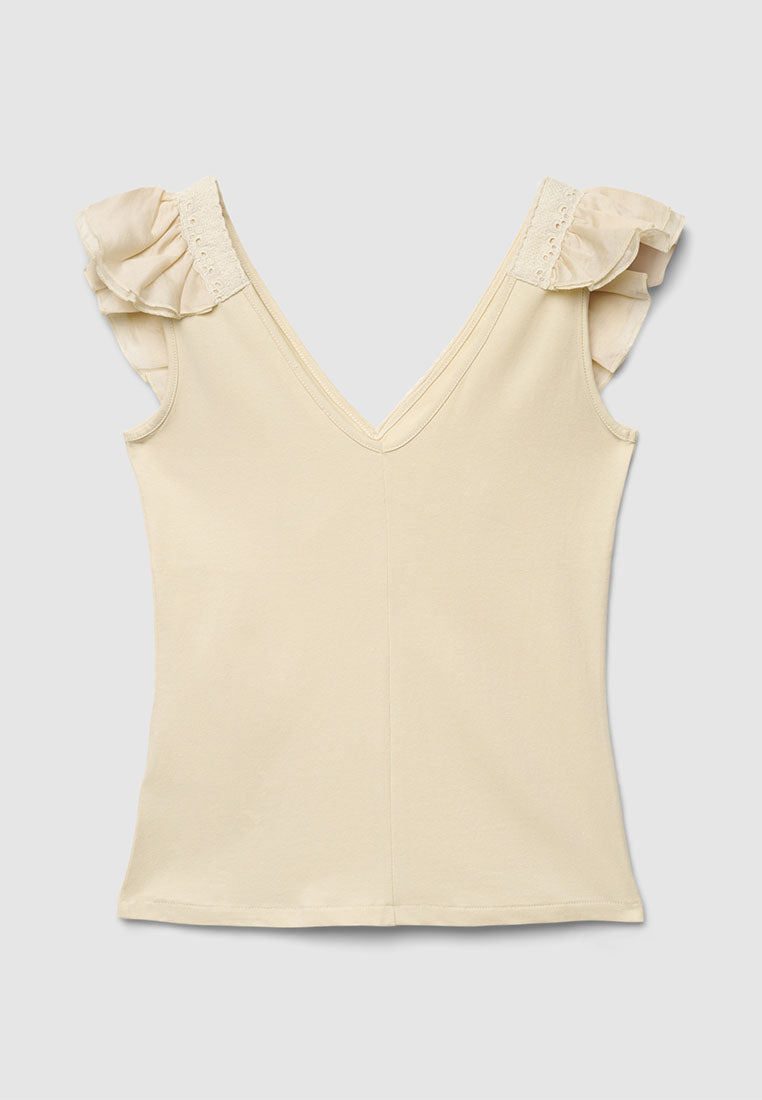 Women's V-Neck Ruffle-Trim Tank Top