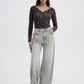 Women's Long-sleeved animalier V-neck T-shirt