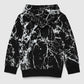 Hoodie with zip and marbled print for Boys