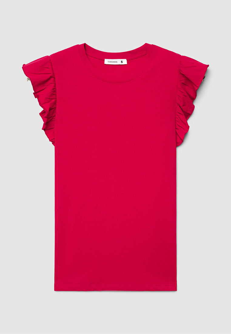 Women's Ruffled Sleeves T-shirt