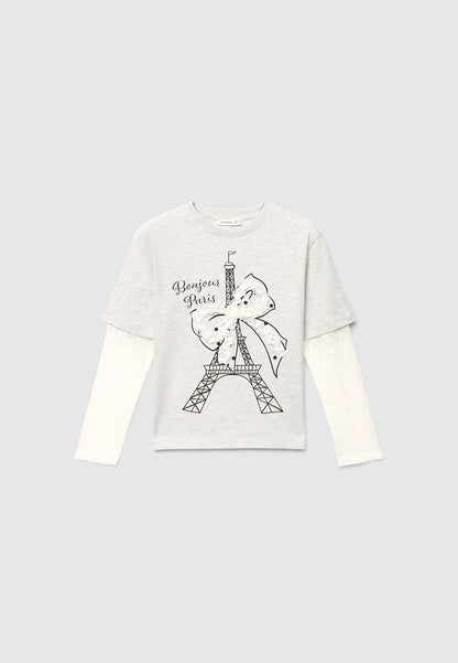 Eiffel Tower Bow Graphic Top for Girls