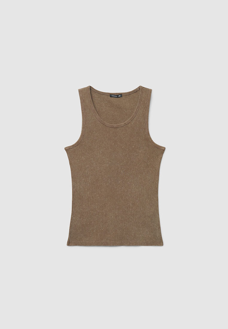 Men's Faded Ribbed Tank Top