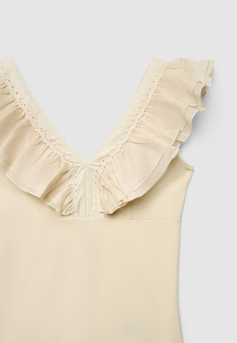 Women's V-Neck Ruffle-Trim Tank Top