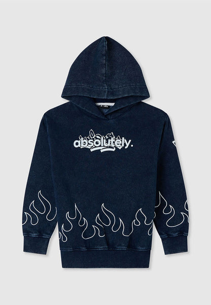 Midnight Flame Graphic Hoodie for Boys