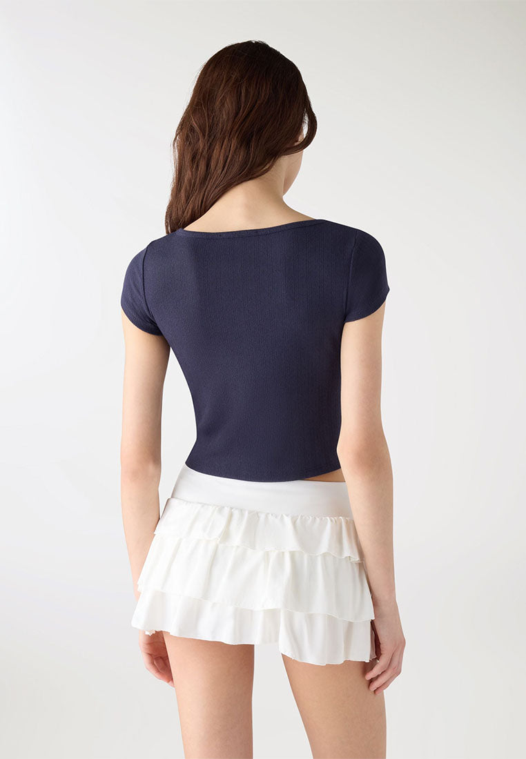 Women's Henley Rib-Knit Tee