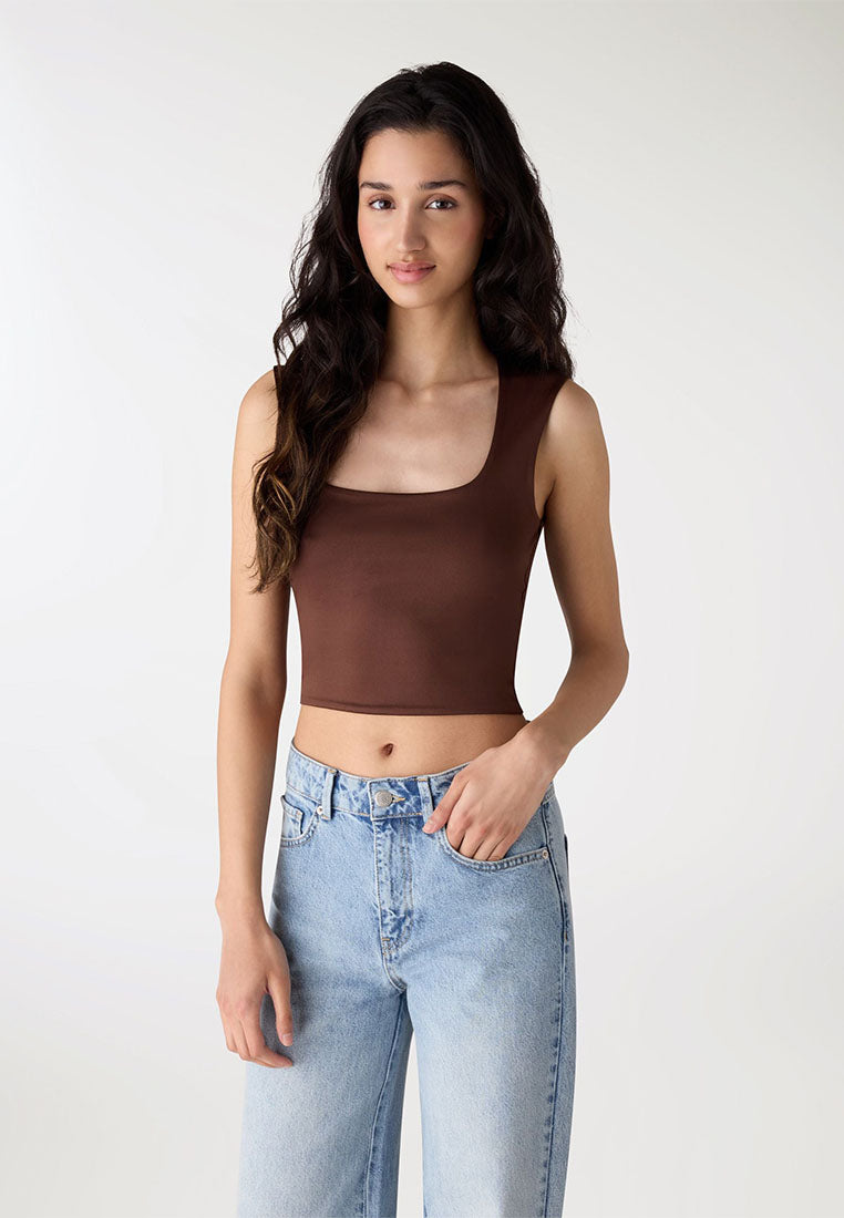 Women's Square-Neck Cropped Tank