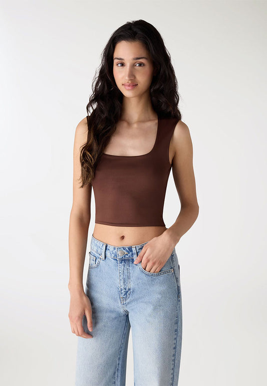 Women's Square-Neck Cropped Tank