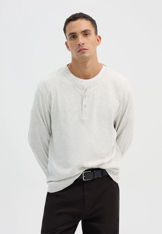 Men's Long-sleeve plain crew neck T-shirt