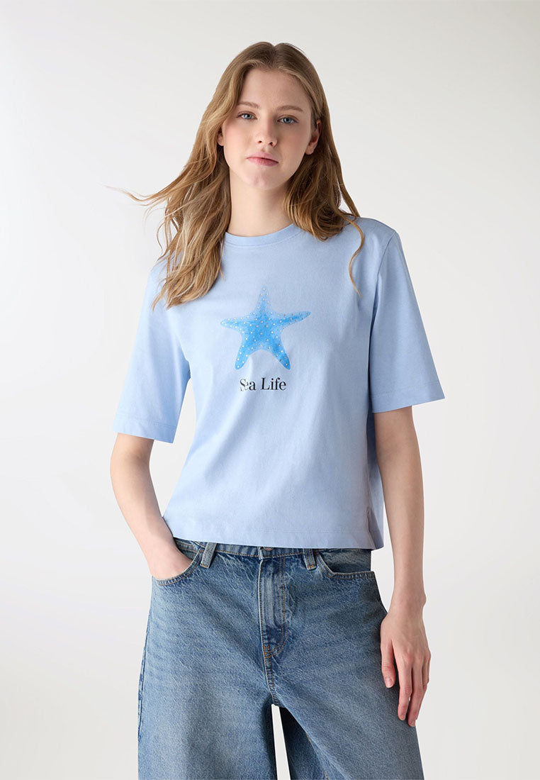 Women's Sea print T-shirt