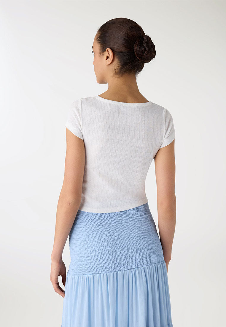 Women's Henley Rib-Knit Tee