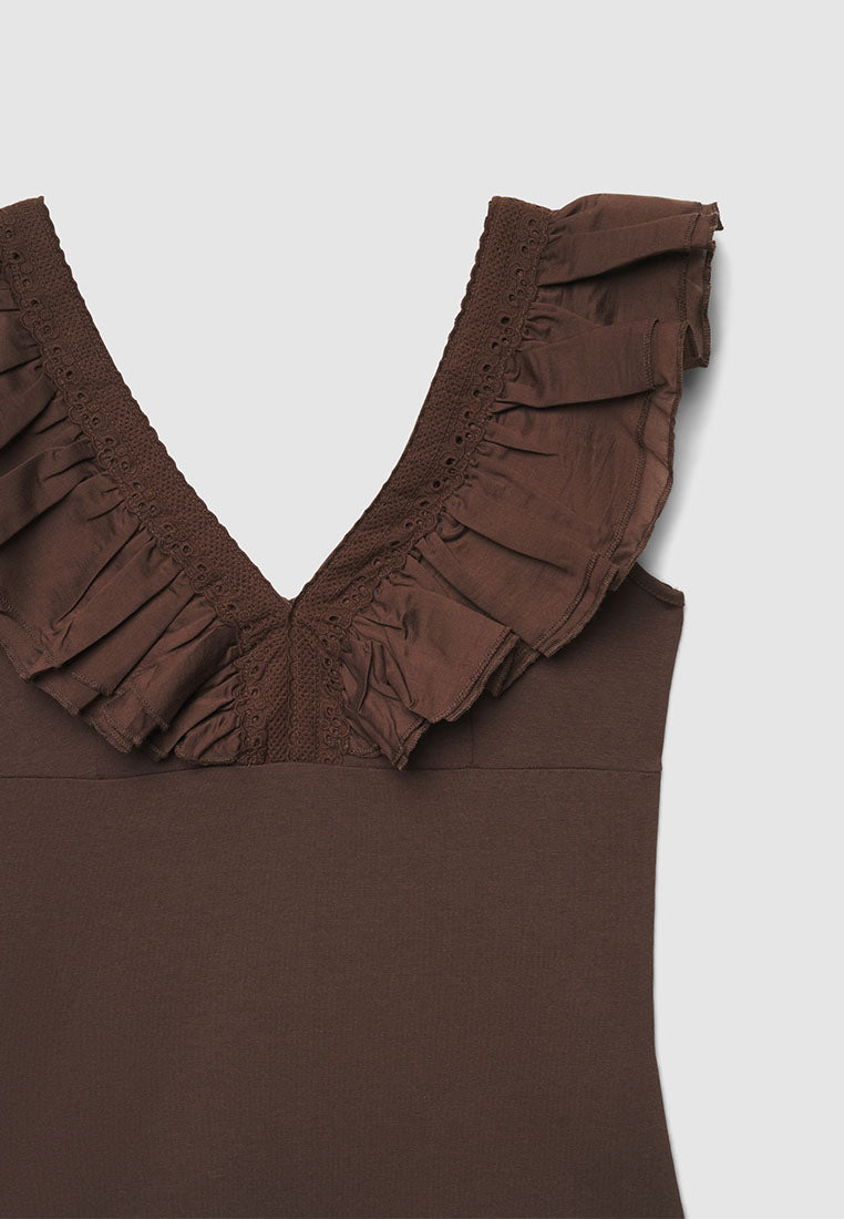 Women's V-Neck Ruffle-Trim Tank Top