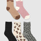 Pack of 5 animal print socks for Girls