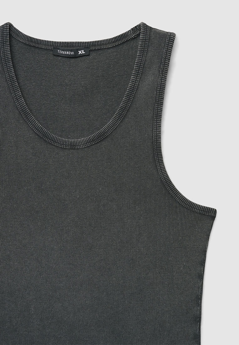 Men's Faded Ribbed Tank Top