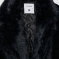 Women's Short coat with belt and long faux fur collar