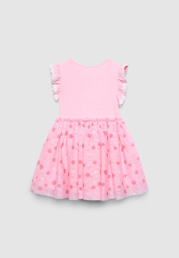 Strawberry Print Tulle Skirt Dress for Girls
