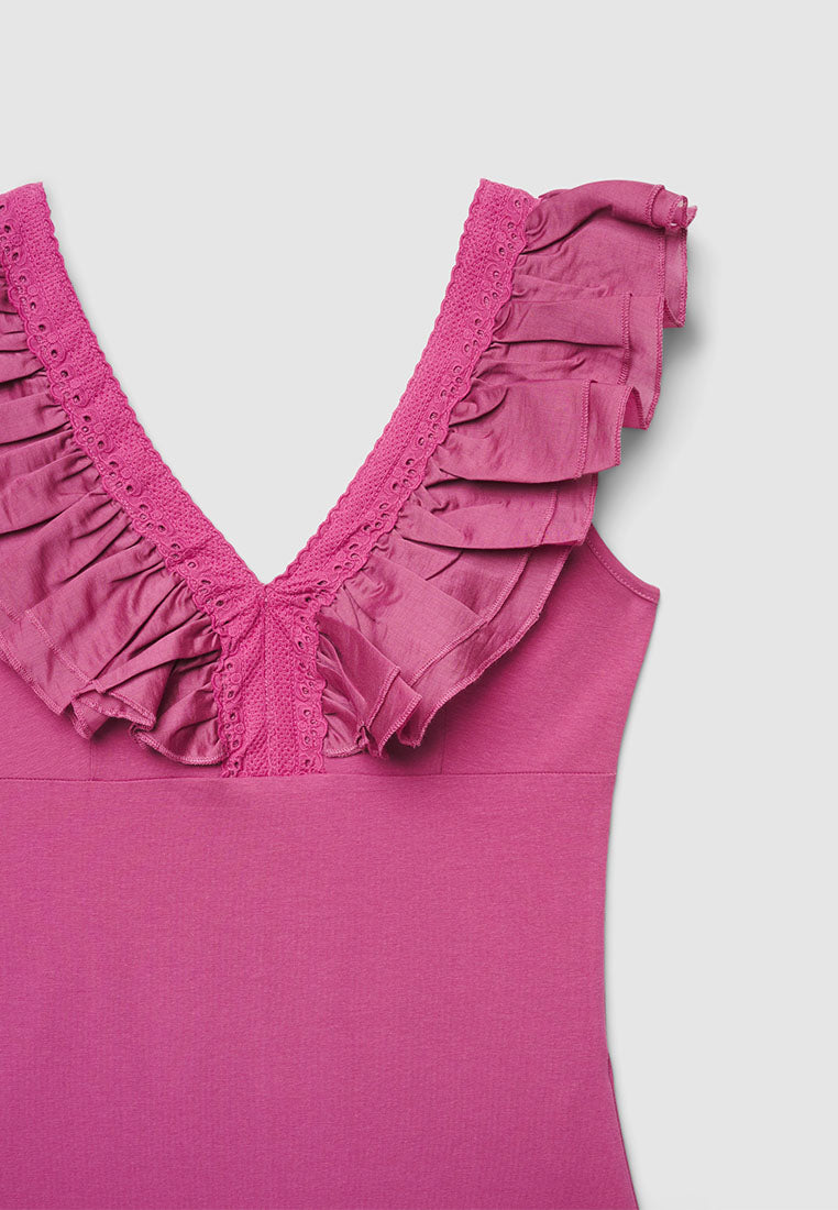 Women's V-Neck Ruffle-Trim Tank Top