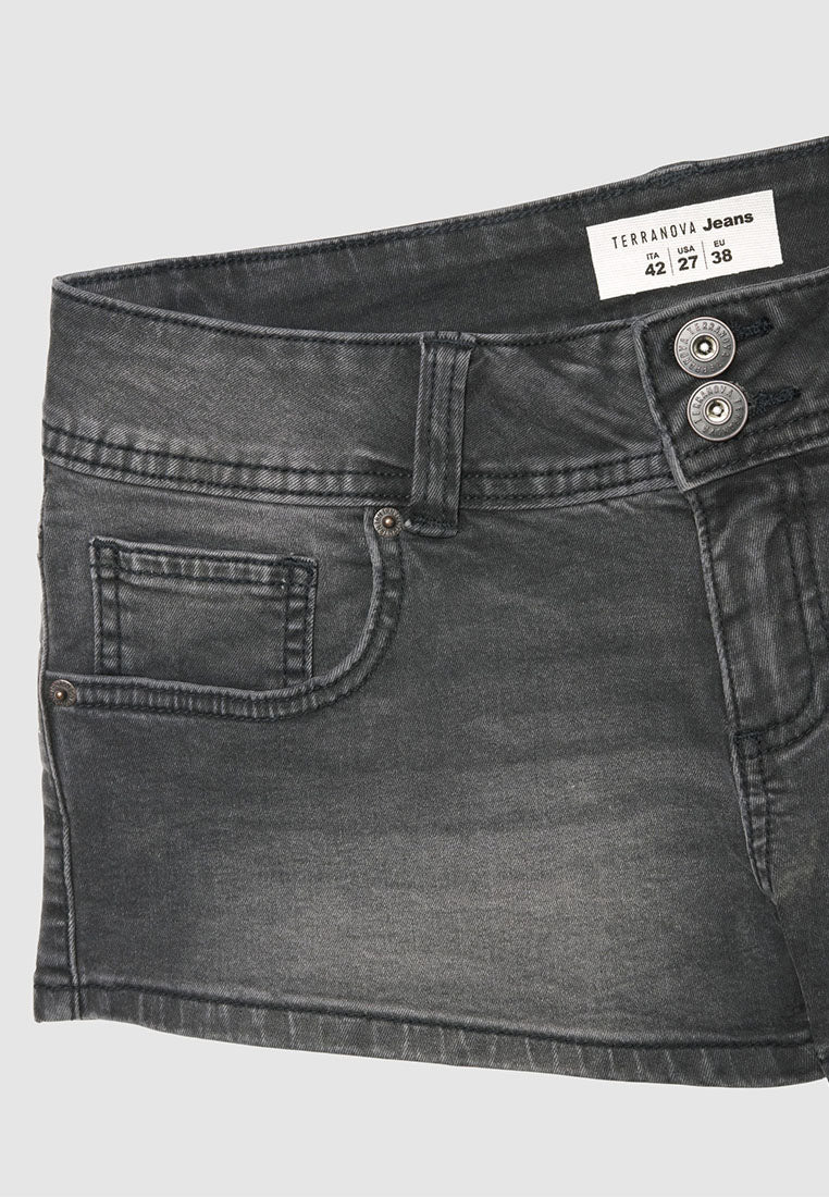 Women's Low-Rise Denim Shorts with Back Pockets