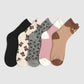 Pack of 5 animal print socks for Girls