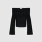 Women's Off-Shoulder Ribbed T-shirt