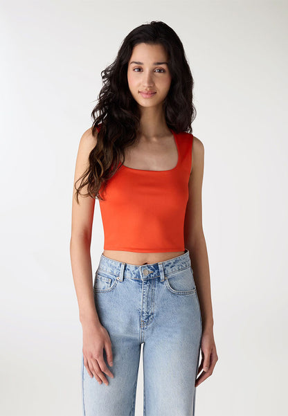 Women's Square-Neck Cropped Tank