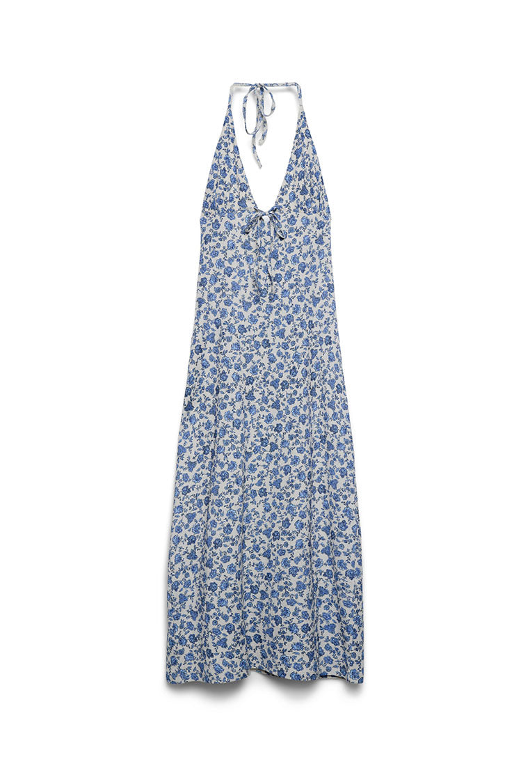 Women's Mini Flower design Halter Midi Dress