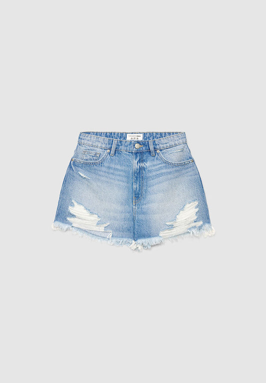 Women's Ripped Mom Denim Shorts