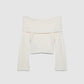 Women's Off-Shoulder Ribbed T-shirt