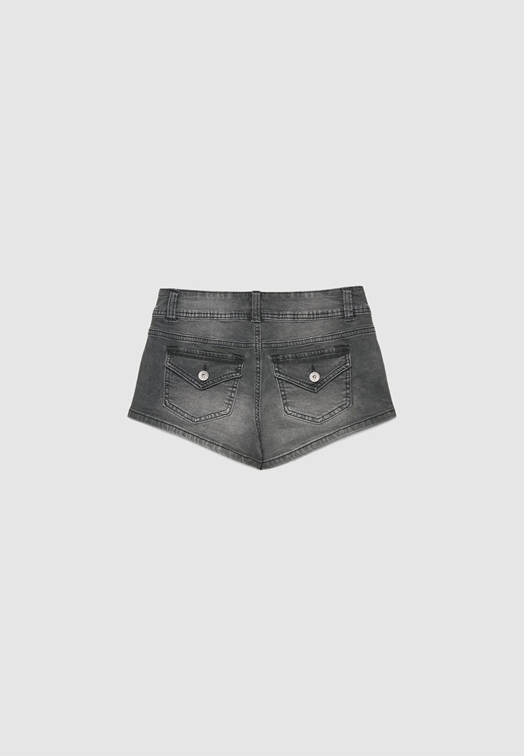 Women's Low-Rise Denim Shorts with Back Pockets