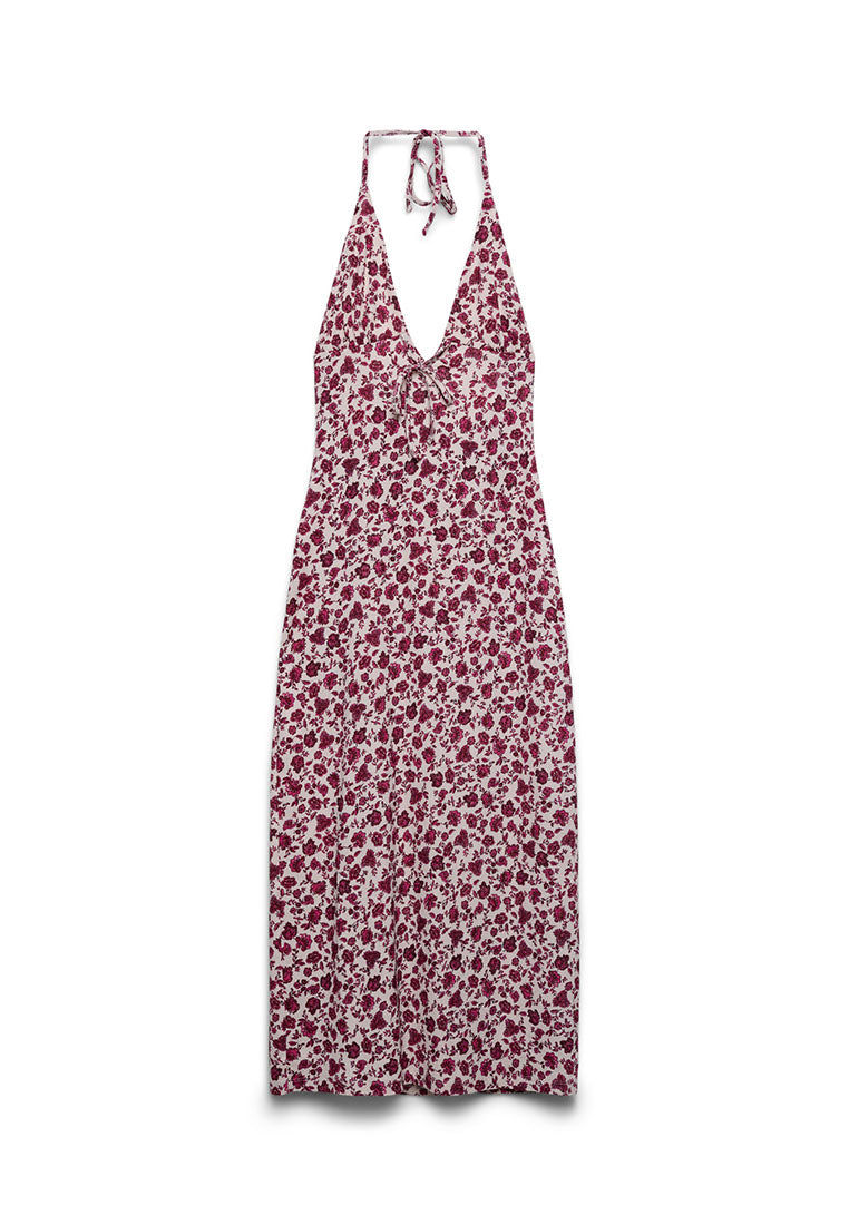 Women's Mini Flower design Halter Midi Dress