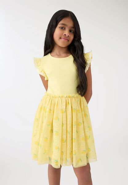 Printed Tulle Skirt Dress for Girls