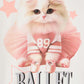 Long-sleeve T-shirt with cat print and appliqués for Girls