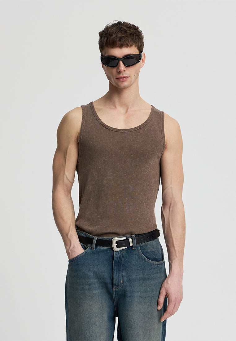 Men's Faded Ribbed Tank Top