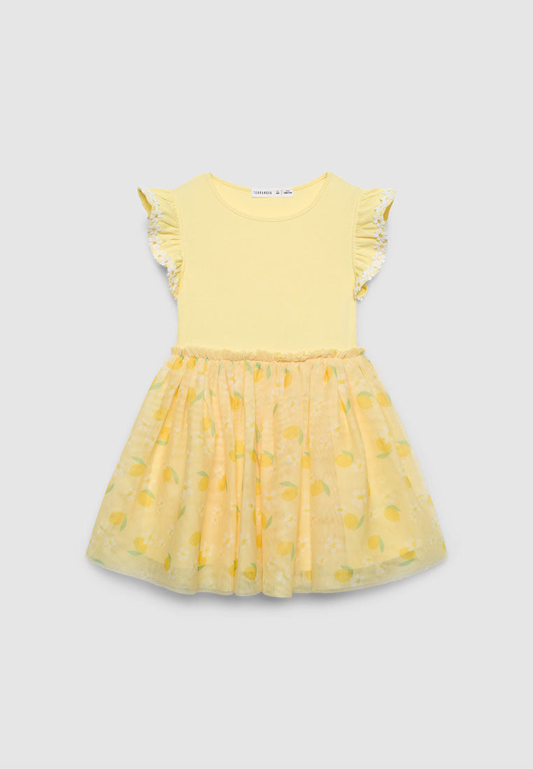 Printed Tulle Skirt Dress for Girls
