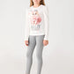 Long-sleeve T-shirt with cat print and appliqués for Girls