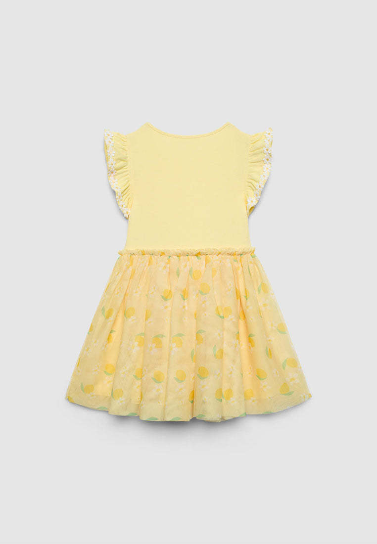Printed Tulle Skirt Dress for Girls