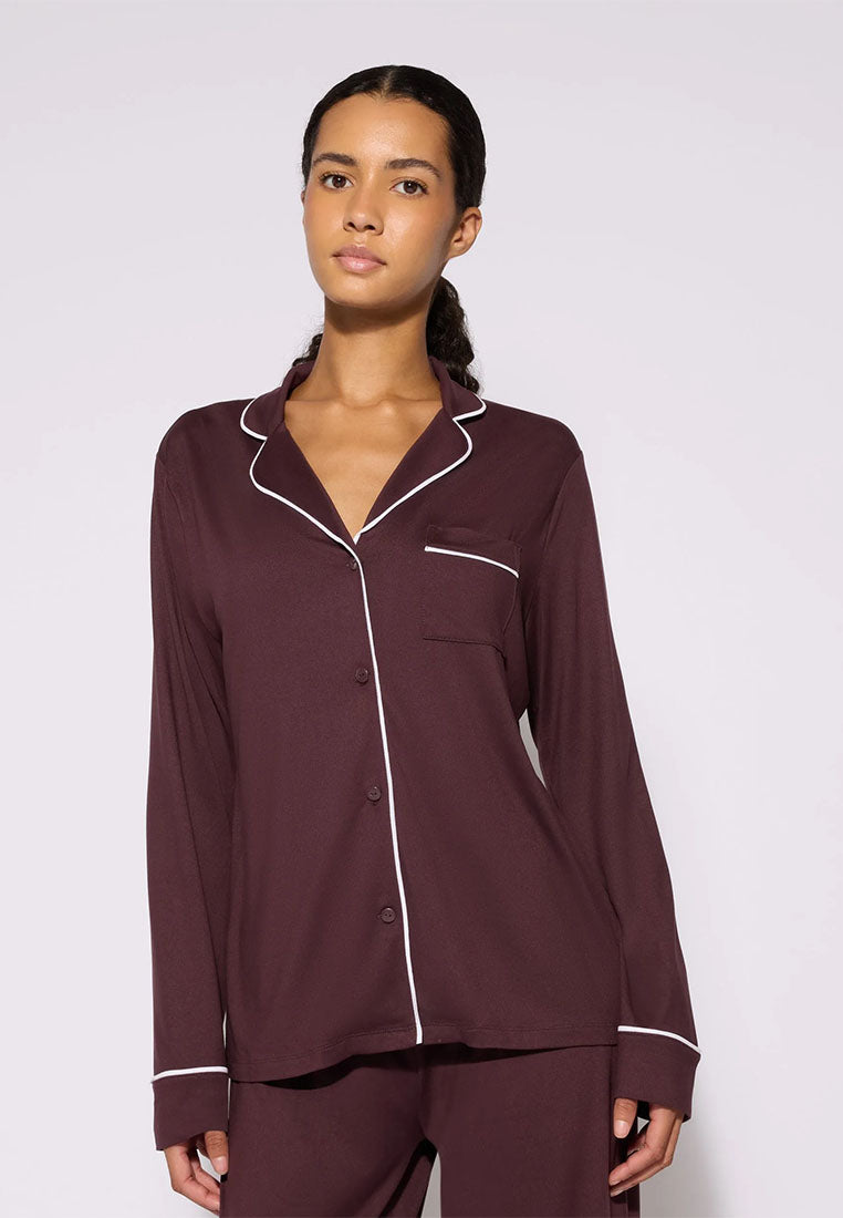 Women's Plain Pajama set with Shirt and long Trousers