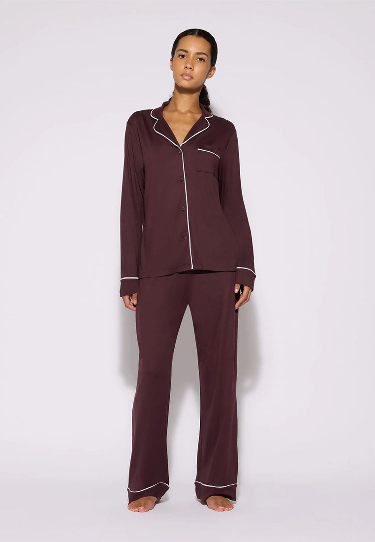Women's Plain Pajama set with Shirt and long Trousers