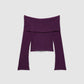Women's Off-Shoulder Ribbed T-shirt