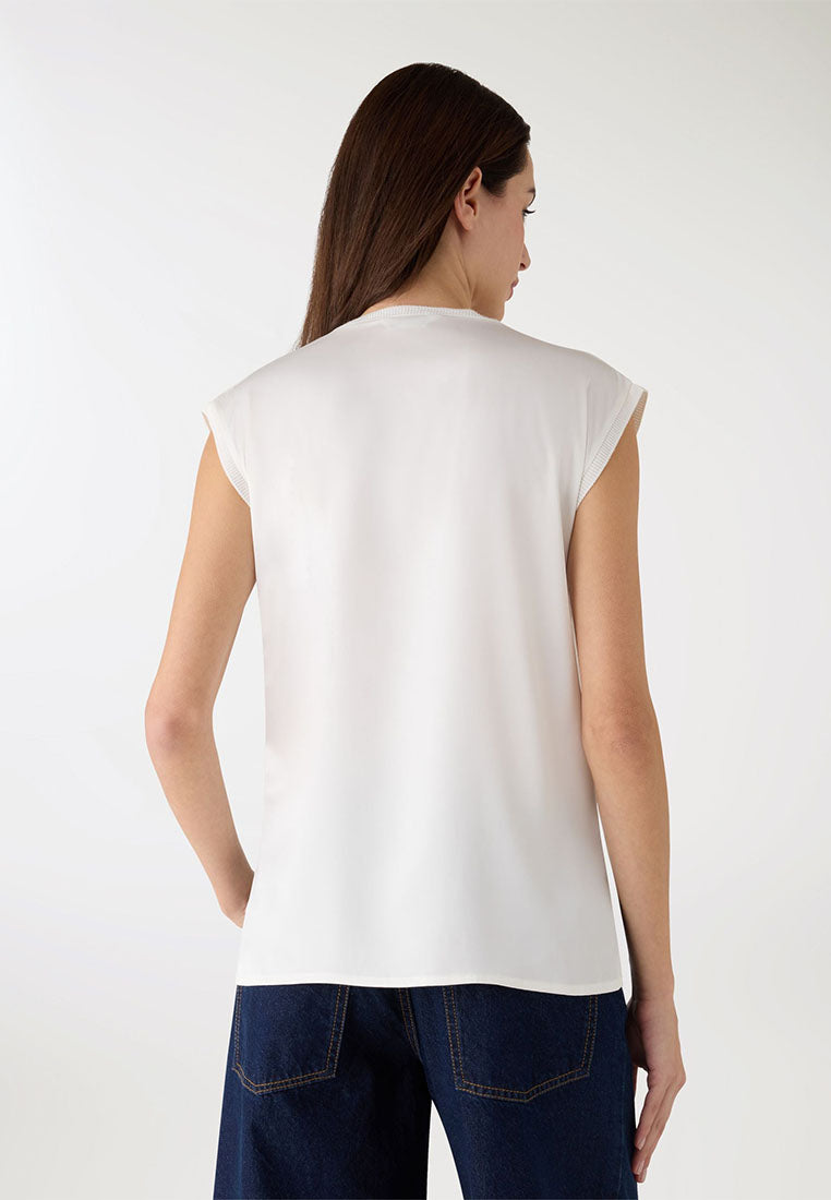 Women's Satin V-neck Top
