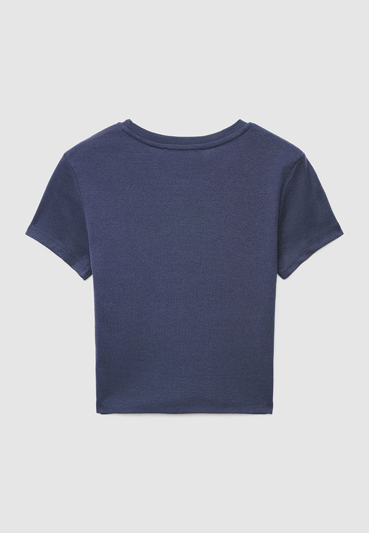 Plain colour crop T-shirt