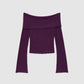 Women's Off-Shoulder Ribbed T-shirt