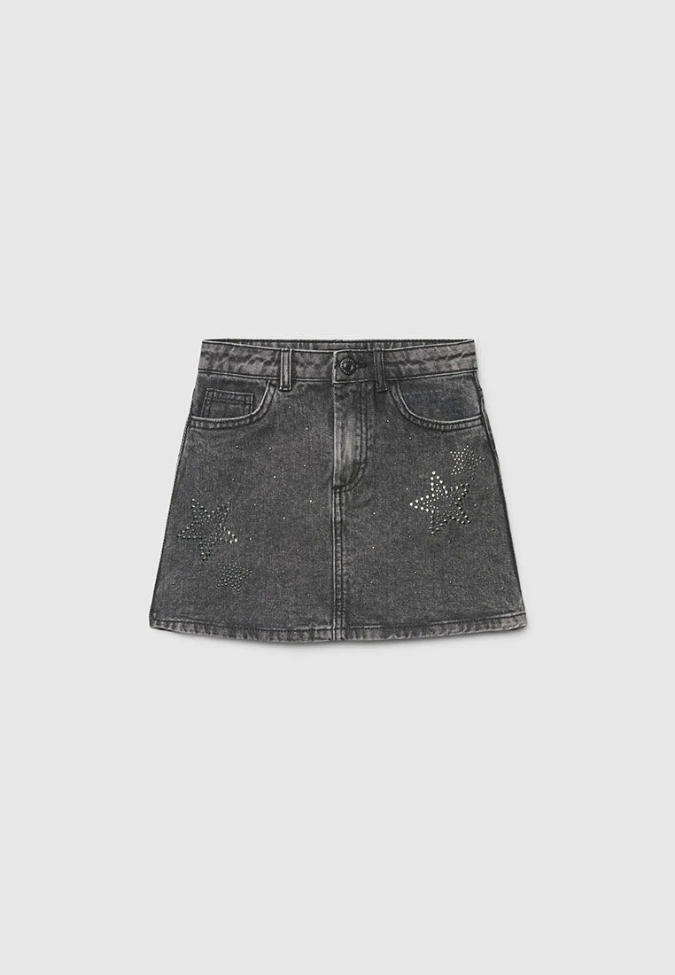 Sparkle Star Denim Mini Skirt for Girls
