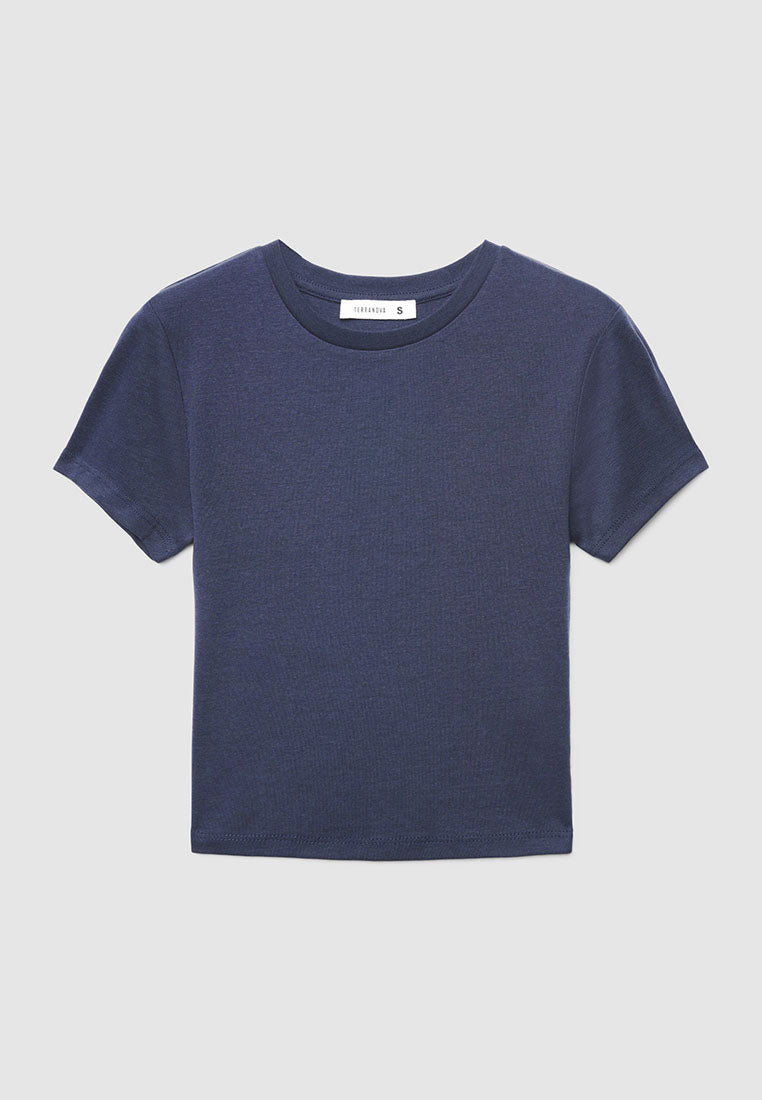 Plain colour crop T-shirt