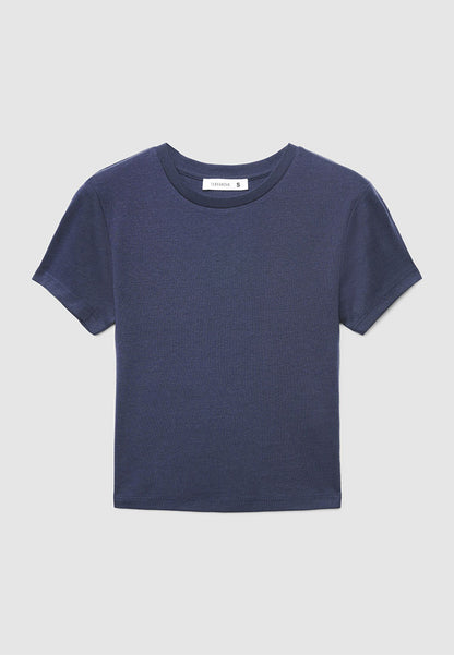 Plain colour crop T-shirt