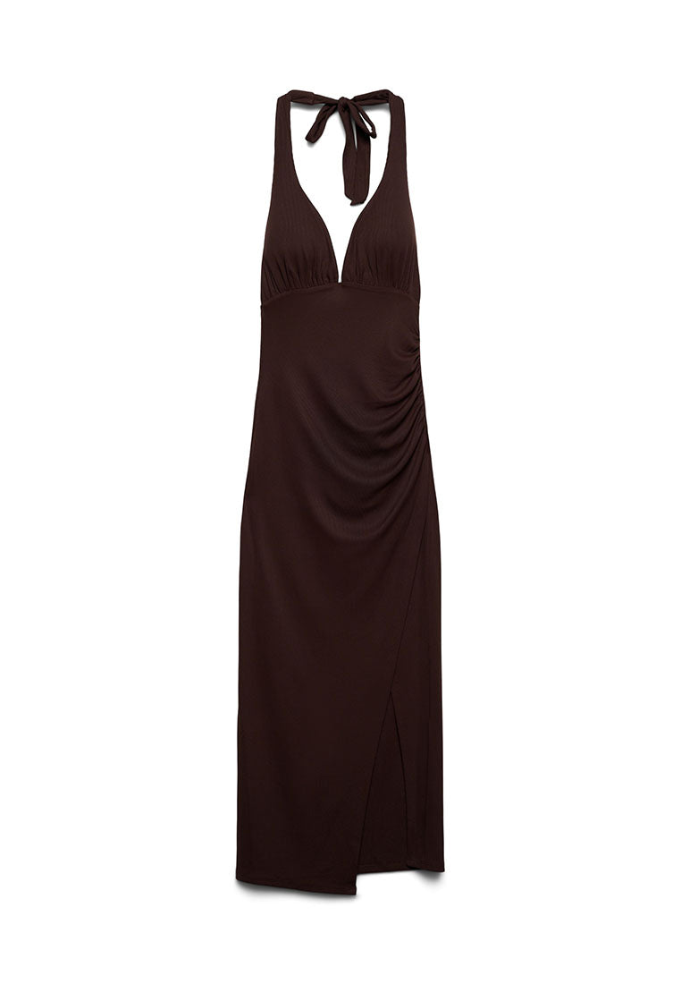 Women's Ribbed Halter Midi Dress